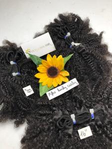 100% proveedores de cabello virgen vietnamita mejor calidad Afro rizado trama paquete color claro extensiones de cabello humano envío rápido - Product Image 4