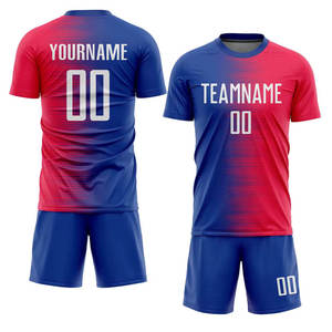 ชุดยูนิฟอร์มฟุตบอลชายแบบกำหนดเอง เสื้อและกางเกงขาสั้น OEM พิมพ์ลายด้วยความร้อน โลโก้และหมายเลขส่วนตัว ไซส์ใหญ่ โพลีเอสเตอร์ 100% - Product Image 3