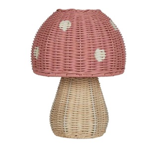 Light pink mushroom-shaped lamp Handmade Storage Basket Wholesale eco-friendly Made in Vietnam Ready to stock - Product Image 1