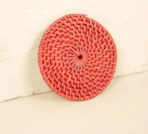 Juego de Posavasos de Ratán Tejido Naranja, Mantel Individual para Tazas, Vasos y Jarras, Protección de Mesa para Cafeterías, Oficinas y Hogares, Venta al por Mayor desde India - Product Image 1