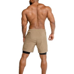 Pantalones Cortos Deportivos para Hombre, Color Sólido, Secado Rápido, Cintura con Cordón, Estilo Casual, con Bolsillos, Tela de Poliéster y Spandex - Product Image 2
