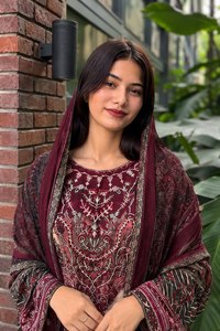 Conjunto de Kurti, Pantalón y Dupatta de Algodón Premium Estampado y Bordado para Mujer con Lentejuelas y Parte Inferior Completamente Cosida - Product Image 3