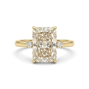 Anillo de Halo con Diamante Cultivado en Laboratorio, Corte Radiante Romántico, en Oro Rosa, Diamante de Color Fantasía, Joyería Fina de Lujo con Estética Exclusiva - Product Image 1