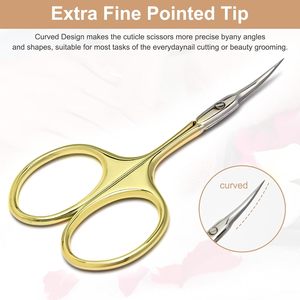 Tijeras para Cutículas Duraderas de Primera Calidad, Cuchillas Curvas Multiusos de Acero Inoxidable para Manicura, Arte de Uñas, Cejas y Pestañas - Product Image 6