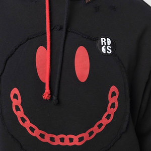 Black <b>Men's</b> Hooded Sweatshirt Oversized Streetwear Cartoon Print Cotton Knitted <b>Pullover</b> Front Logo Autumn Wear - Product Image 6