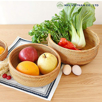 Natuurlijk rotan, milieuvriendelijk, handgeweven, vintage, flexibel, multifunctioneel fruitmandje, dienblad, sieraden, keuken, woonkamer