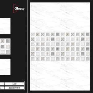 Elegantes Losetas de Porcelana Brillante de 30X60CM, Solución de Gran Formato para Interiores Arquitectónicos Modernos que Requieren una Brillo Reflectante Intenso - Product Image 1