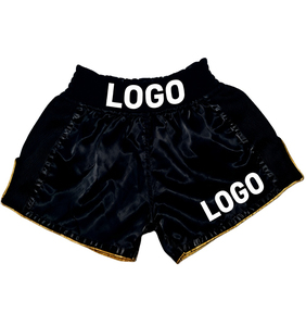 Shorts de boxe pour hommes personnalisés de haute qualité, séchage rapide, respirants, taille élastique, motif uni, vêtements de combat, 100% polyester - Product Image 2