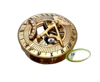 INAM Reloj de sol hecho a mano Brújula de latón Modelo de diseñador náutico Regalo de negocios de alta calidad Metal decorativo único INAM