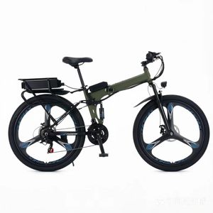 Bicicleta eléctrica de montaña plegable de 26 pulgadas, batería de litio de 48V y 8Ah, bicicleta eléctrica de 21 velocidades con doble amortiguación para adultos - Product Image 2
