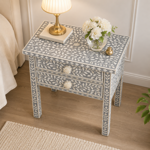 Bone Inlay Handmade Farmhouse Modern Living Room <b>Sideboard</b> Display Cabinet 2 Drawer <b>Storage</b> Console - Product Image 4