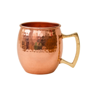 Taza Moscow Mule Vintage de Cobre Puro, Hecha a Mano, con Asa de Latón, para Cócteles, Bares y Bodas - Product Image 1