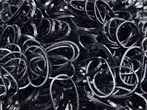 Élastiques à cheveux Unibond TPU noirs, en caoutchouc élastique, fabriqués en Corée, style simple, unisexe, usage quotidien, emballage en sachet OPP. - Product Image 3