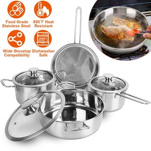 Stainless Steel Cookware Set Fast Heating Induction Pots and Pans Dishwasher Safe 2.7/3.7 Quart Stockpot & 2 Quart Saucepans - Product Image 2