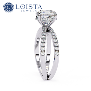 Bague de fiançailles en diamant de laboratoire taille coussin allongée, certifiée IGI, en or massif, pour anniversaire et mariage de luxe - Product Image 3