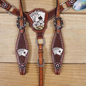 Ensemble de harnais et de têtière en cuir véritable pour l'équitation occidentale, disponible en noir et marron - Product Image 6