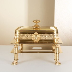 Handcrafted Brass <b>Buffet</b> <b>Server</b> with Lid and Stand, Elegant Chafing Dish for Wedding and Hotel Home Restaurant Service - Product Image 6