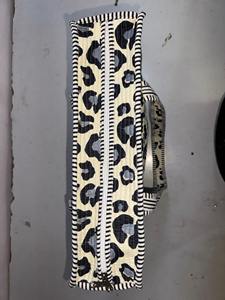 Quilted Leopard Print <b>Tote</b> <b>Bag</b> with Striped Piping <b>Large</b> Cotton Shoulder <b>Bag</b> Handmade Animal Print Shopper - Product Image 6