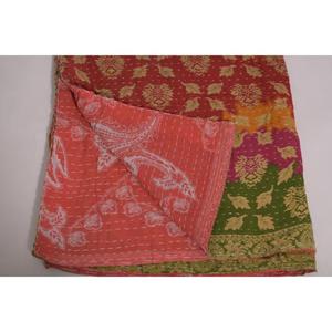 Colcha Kantha Hecha a Mano, Ecológica, con Diseño Floral Vintage, Manta de Algodón Estilo Boho Indio, Reversible, Lavable, Decoración para el Hogar, Regalo - Product Image 6