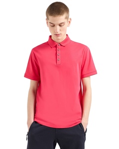 Polo de Manga Corta Rojo para Hombre, de Algodón, Color Sólido, Informal, Transpirable, Tejido Oxford, Corte Regular - Product Image 1