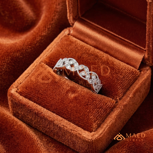 Anillo de Boda de Plata de Ley 925 con Diseño de Espiga y Pétalos de Diamantes de Laboratorio Brillantes para Mujer, Joyería Nupcial, Regalo para Novia - Product Image 3
