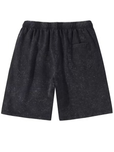 T-shirt uni personnalisé pour homme, délavé, à manches courtes, col rond blanc vintage, ensemble short et t-shirt pour homme, tenue d'été - Product Image 2