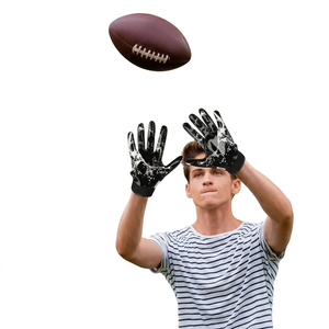 Gants de sport professionnels personnalisés de qualité supérieure avec logo antidérapant, respirants, à doigts entiers, pour le football américain - Product Image 2