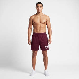 Shorts de boxe Dumela International Maroon avec logo pour l'entraînement MMA, toutes saisons, confortables, en polyester, coupe ajustée - Product Image 3