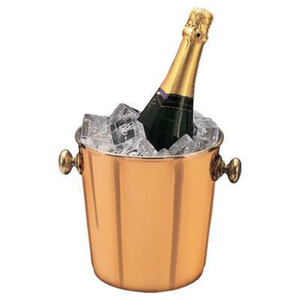 Popular Copper Ice Bucket Round Metal Elegant Party Beverage Cooler Durable Wine Chiller <b>Bar</b> Ware Wine Cooler - Product Image 1