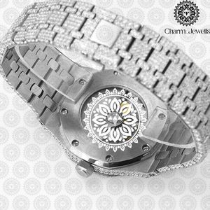 Reloj de Cristal de Lujo para Mujer Charm Jewells, Analógico de Cuarzo, Correa de Acero Inoxidable, Esfera Redonda de 38 mm, Estilo Joyería de Moda - Product Image 2