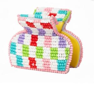 Pinza para el pelo con bordado de cuentas de semillas, accesorio de moda colorido hecho a mano, elegante joya para el cabello de mujer - Product Image 1