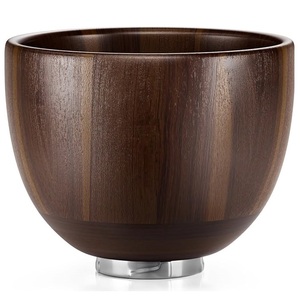 Centre de table exécutif en bois foncé avec piétement en colonne cannelée et bol décoratif en laiton - Product Image 2