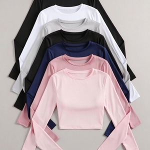 T-shirt décontracté à col rond imprimé pour femme, tendance et écologique, vente en gros OEM, vêtements de sport - Product Image 3