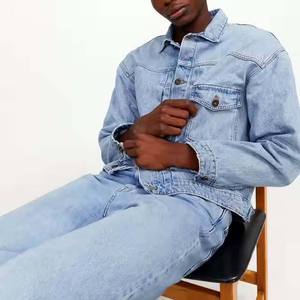 Veste en jean bleu clair pour homme Wrangler, coupe classique, col rabattu, simple boutonnage, coton lavé, style décontracté printemps - Product Image 6