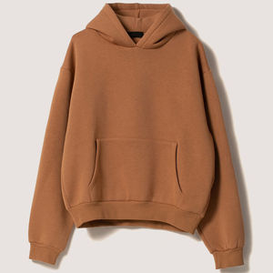 Sudadera con capucha de invierno para hombre, de peso pesado, 500 g/m², mezcla de algodón y forro polar, con panel de terciopelo y pedrería, corte oversize, bordada, al por mayor - Product Image 4