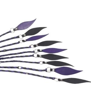 Flogger en cuir de mouton véritable avec poignée ergonomique et lanières souples, boucle en acier, largeur 2,5 cm, pour jeux d'impact BDSM - Product Image 6