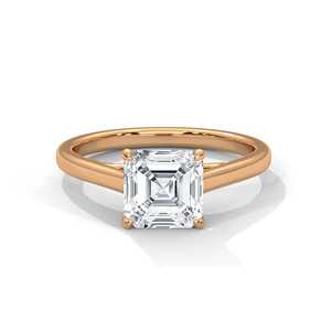 Bague de fiançailles solitaire taille coussin de 0,90 carat en or rose 14 carats, or jaune ou or blanc - Product Image 3