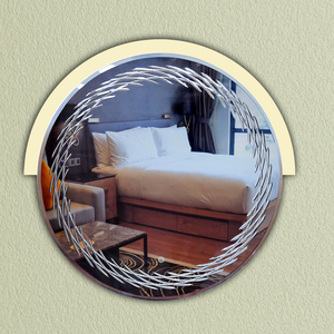 Miroir LED en acrylique irrégulier de qualité supérieure avec design à rainure en V sans cadre, interrupteur tactile, art mural, écologique et léger - Product Image 6