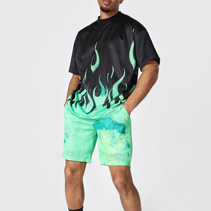 Ensembles de shorts décontractés de haute qualité avec impression numérique par sublimation intégrale, t-shirt en polyester et short d'été à bords contrastants - Product Image 1