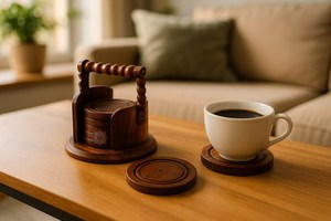 Best Design Fresh Natural Bamboo Coaster Unique Ring Shape Reusable Contemporary <b>Cup</b> Glass Coasters Wedding Party Economical - Product Image 4