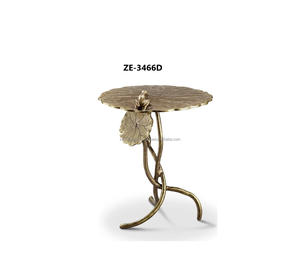 Zahid Exports ZE-3466D Abstract Design Metal Coffee <b>Table</b> Wood Top <b>Adjustable</b> Height Sculptural Modern Interior Decor Storage - Product Image 1