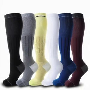 <b>Compression</b> Winter Sports <b>Socks</b> Over-the-Knee Athletic Tubular 20-30mmhg Knitted Body Logo for <b>Running</b> Soccer Training - Product Image 1