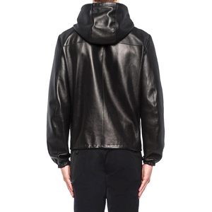Veste en cuir PU noir pour homme, sans capuche, fermeture éclair, style décontracté, hiver, couleur unie, coupe régulière, imperméable, respirante - Product Image 2
