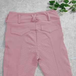 Pantalon d'équitation professionnel en silicone pour homme, taille haute, couleur unie, coupe ajustée avec fermeture à boucle et poches standard pour l'équitation - Product Image 4