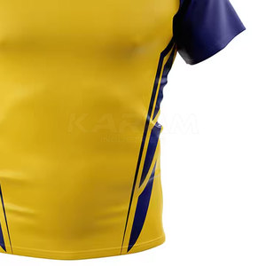 Prix de gros en stock, maillot de rugby fabriqué en usine, qualité supérieure, respirant, manches courtes, vêtements de sport pour adultes - Product Image 4
