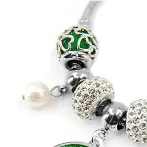 Made 1985 <b>Bracelet</b> for Women Elegant Green and <b>Silver</b> Color <b>Charm</b> Jewelry Fashion Wrist Accessory Premium Sorority Inspired - Product Image 6