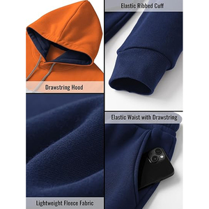 Conjunto Deportivo de Felpa Suave para Hombre, Sudadera con Capucha y Pantalones Deportivos Cómodos para Correr, Ropa Deportiva Informal a la Venta al por Mayor - Product Image 6