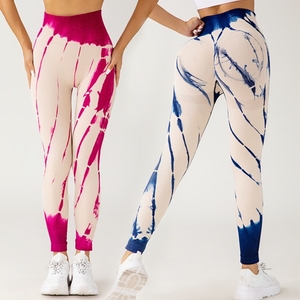 High Waist <b>Tie</b> <b>Dye</b> <b>Leggings</b> Full Length Stretch Knitted Spandex Polyester Sporty Style Women's <b>Leggings</b> All Seasons - Product Image 3