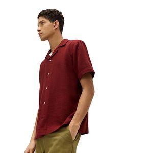 Chemise décontractée en tissu texturé 100% coton pour homme, douce, confortable, coupe classique, élégante, tenue de bureau et de week-end estivale - Product Image 1