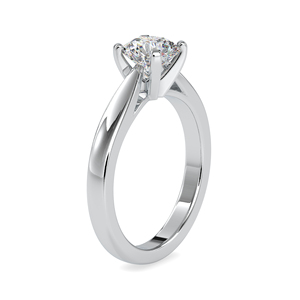 Anillo de Compromiso de Oro Amarillo para Mujer con Moissanita, Corte Brillante Redondo, Engaste de Garras, Estilo Clásico - Product Image 6